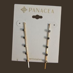 Panacea Gold and Black Linear Earrings